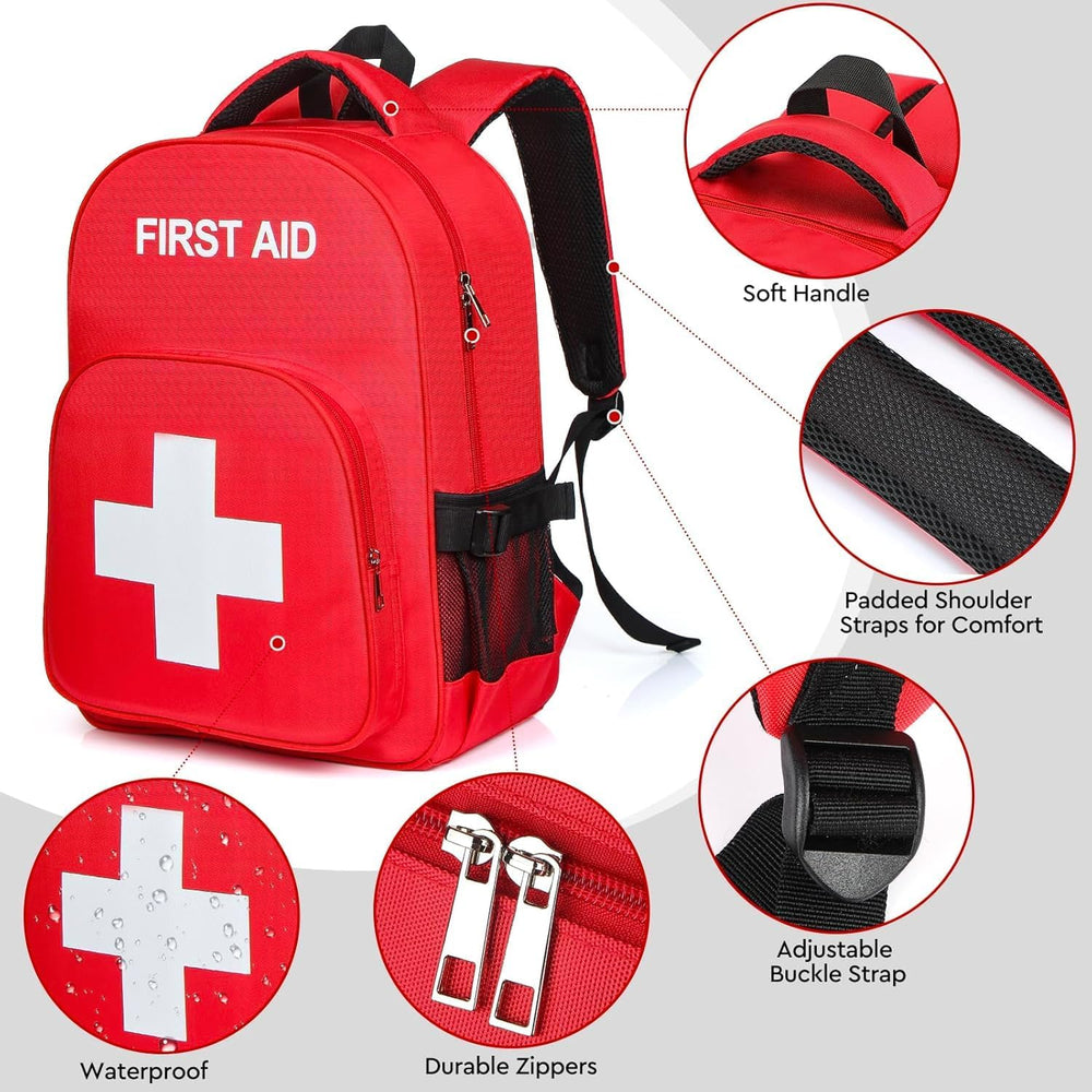 Empty First Aid Backpack, Emergency Medical Backpack with Multi-Pocket, Water...