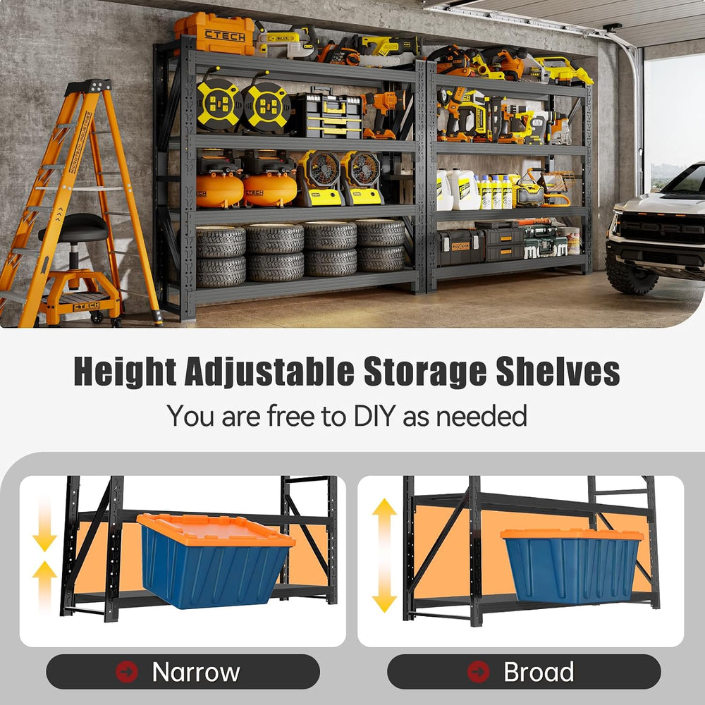 60" W x 24" D x 79" H Metal Garage Shelving Heavy Duty, 4 Tier...
