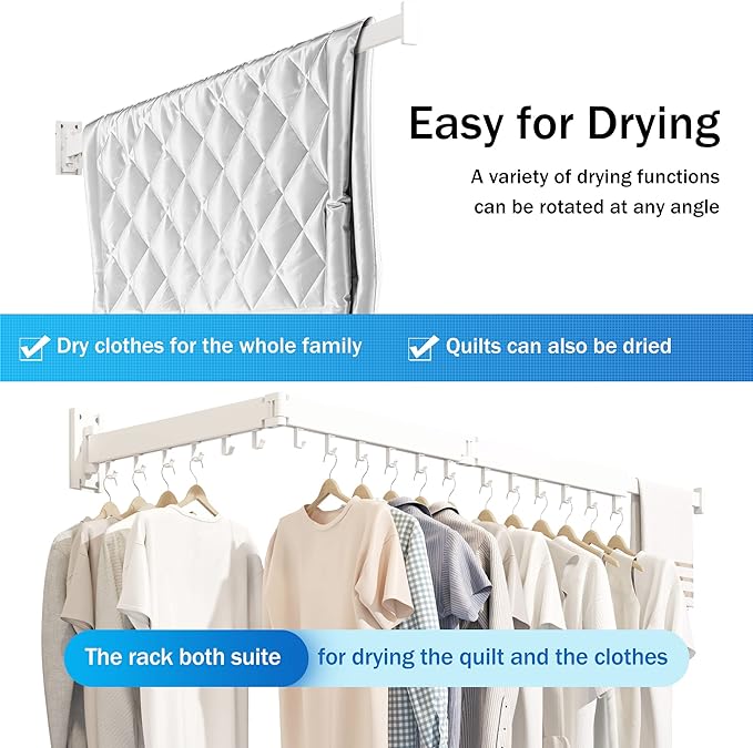 Clothes Drying Rack Wall Mounted, Drying Rack Clothing, Laundry Drying Rack