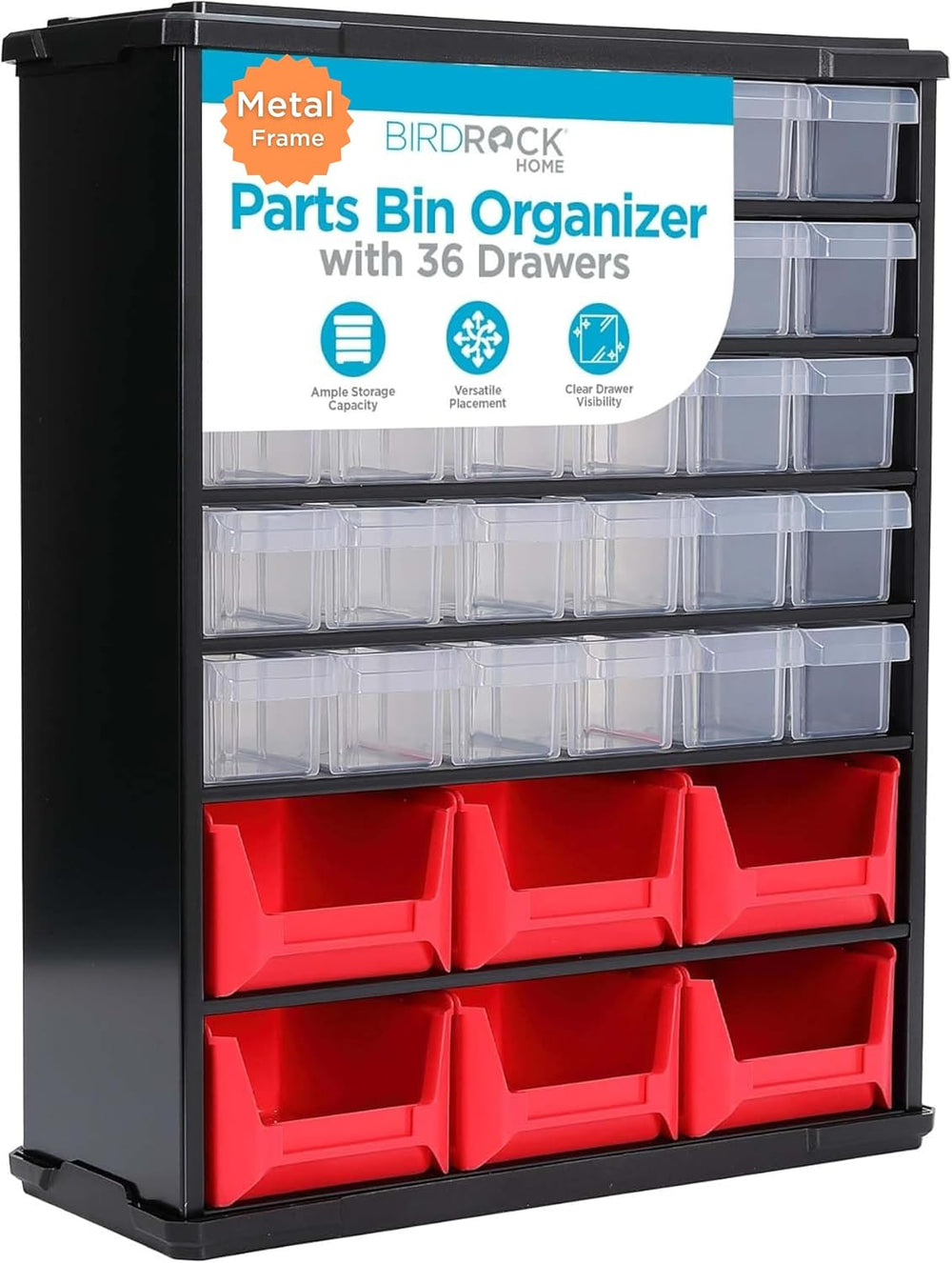 BIRDROCK HOME Craft Organizer Bin with 36 Drawers | Heavy-Duty Metal Hardware...