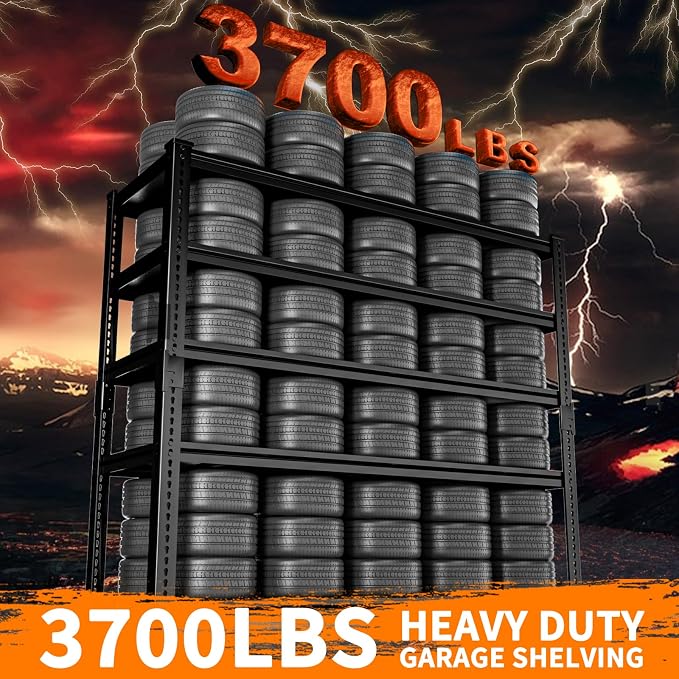 Storage Shelves Heavy Duty 2 PCS, 5-tier Adjustable Metal Industrial Utility