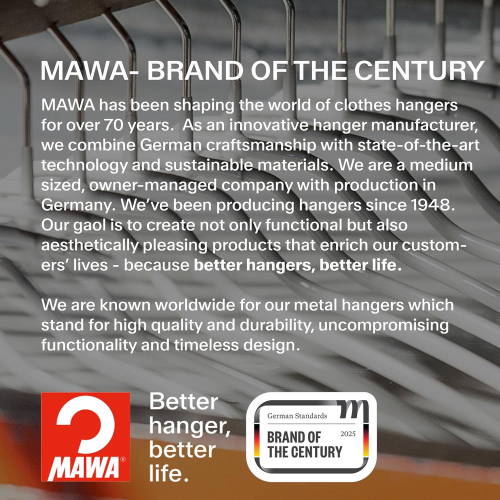 Mawa by Reston Lloyd Non Slip Space Saving Wide Width Clothing Hanger, Style ...