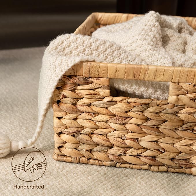 StorageWorks Wicker Storage Baskets, Large and Small Baskets, Handwoven Water...