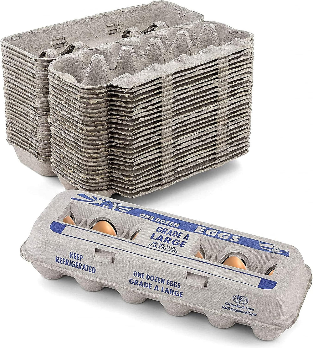MT Products Printed Empty Egg Cartons Holds 12 Eggs - Cardboard Crate for Egg...