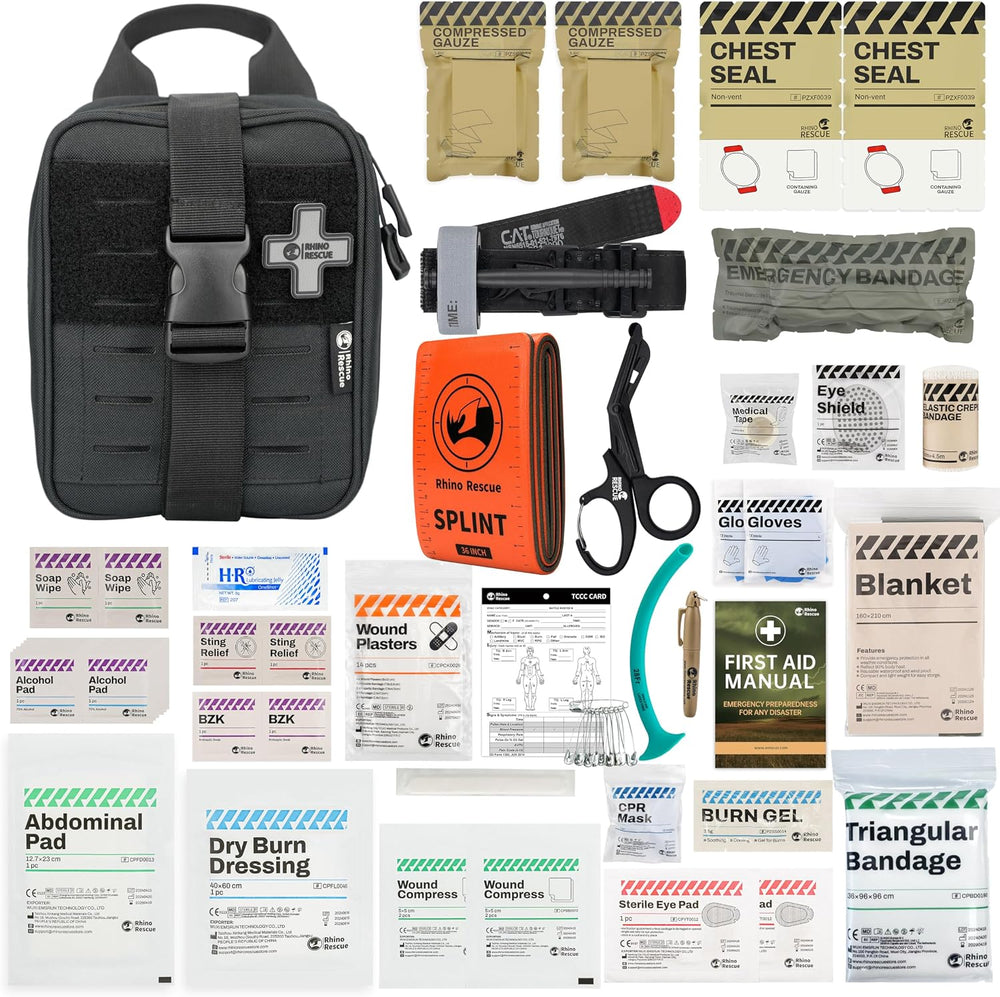 RHINO RESCUE IFAK Trauma Kit Pro with CAT Tourniquet (Black)