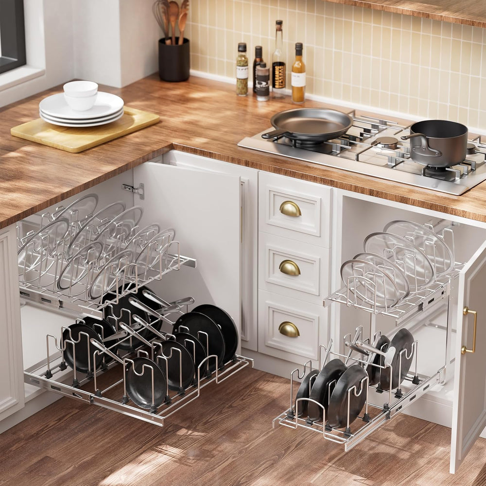 2-Tier Pots and Pans Organizer Under Cabinet Kitchen 21" W *22" D