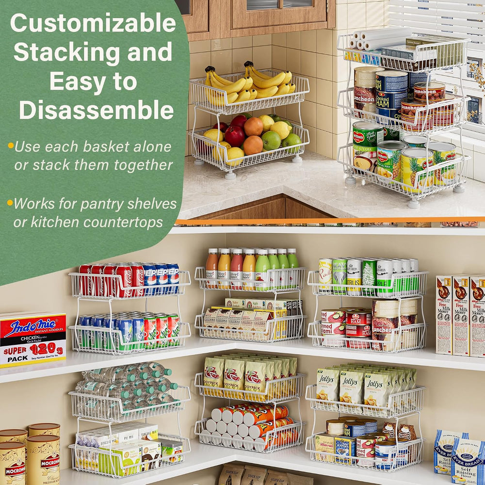 OKZEST Pantry Organizers and Storage Cart with Upgraded Metal Hub Casters