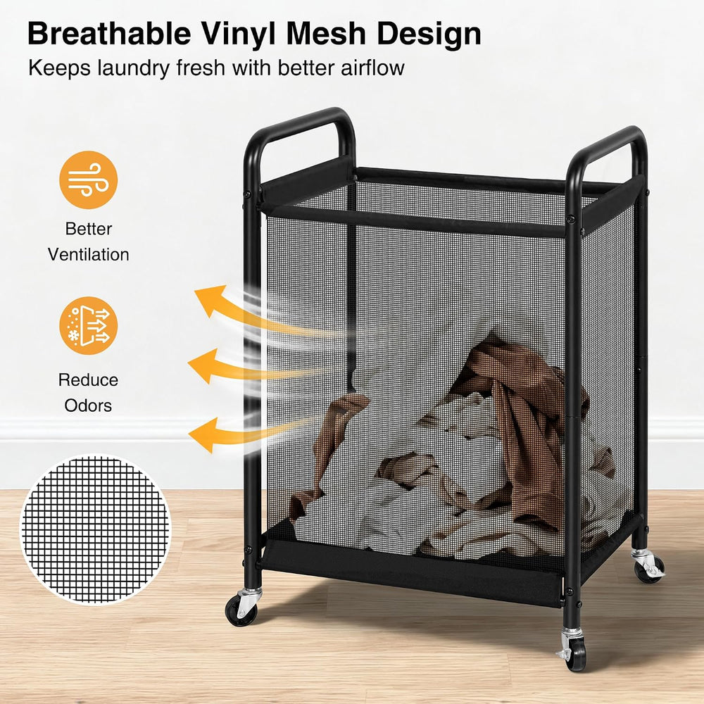 STO STO 1-Section Laundry Hamper with Wheels, 120L Rolling Laundry Basket