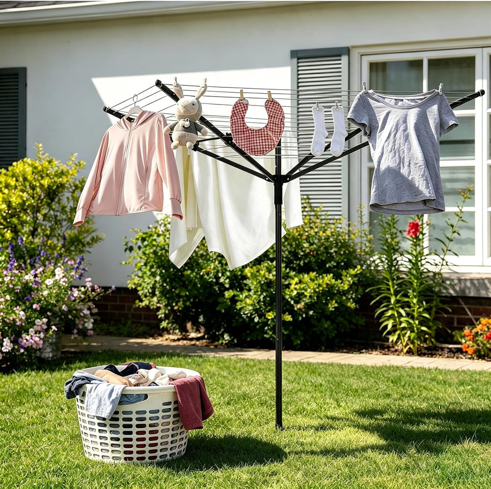 Nisorpa Outdoor Umbrella Drying Rack,12 Lines with 165 Feet Umbrella Clothesl...