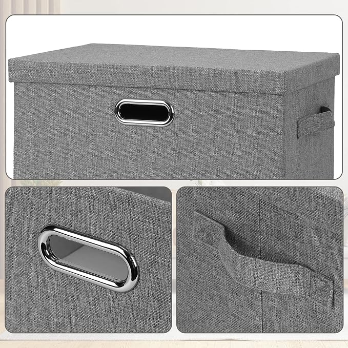 Large 17" 36 Quart Collapsible Stackable Storage Bins (3 Packs)
