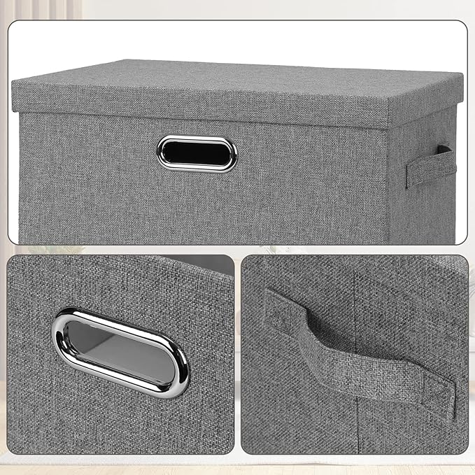 Large 17" 36 Quart Collapsible Stackable Storage Bins (5 Packs)