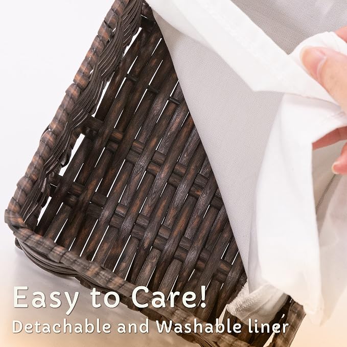 Baskets for Organizing, Undershelf Wicker Storage, Hand Woven Organizer for (...