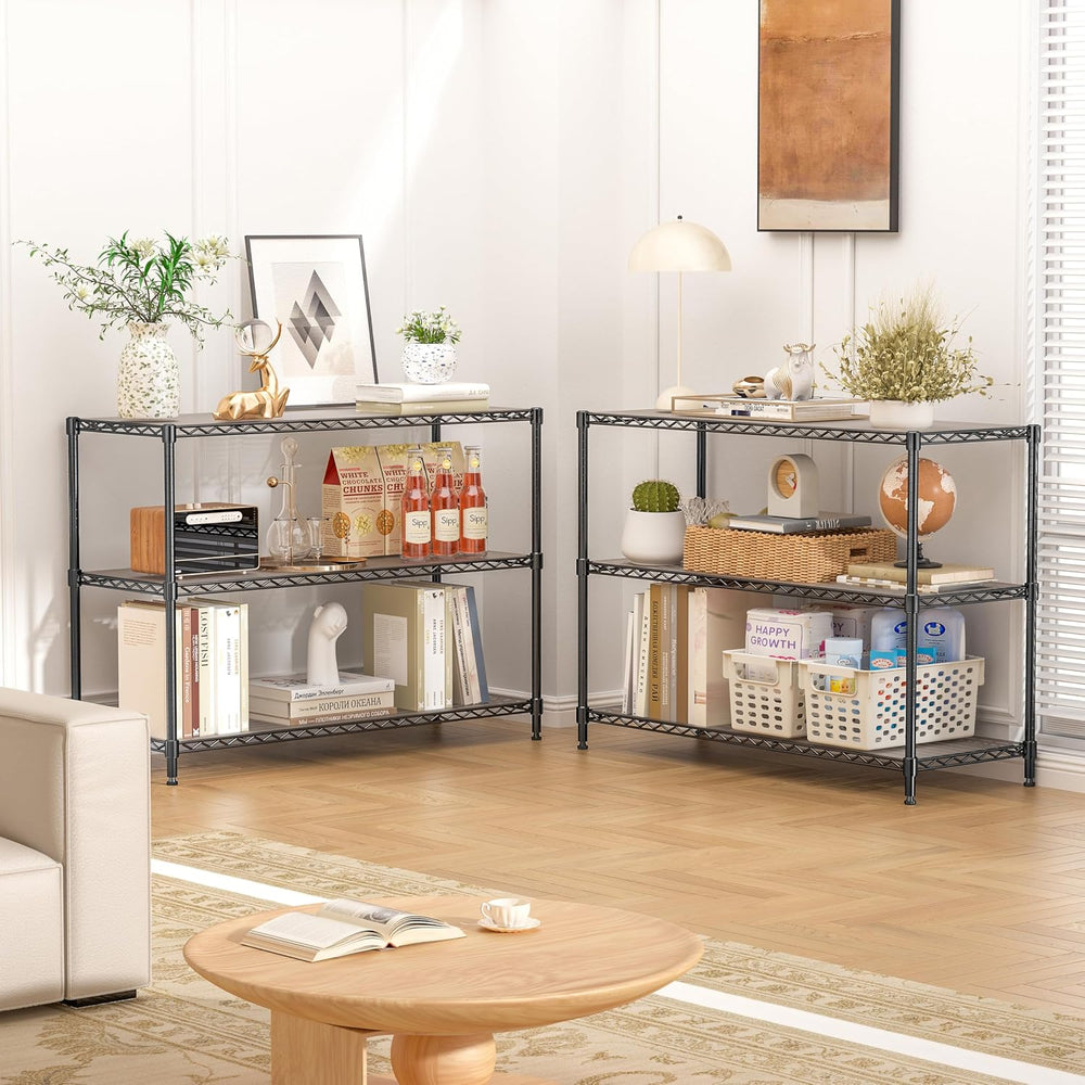 3-Shelf Adjustable Storage Shelves 35.1" W x 14" D x 36" H Met...