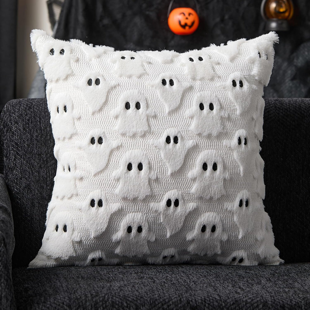 DFXSZ Halloween Pillow Covers 26x26 inch 2Pcs White Ghost Halloween Decor