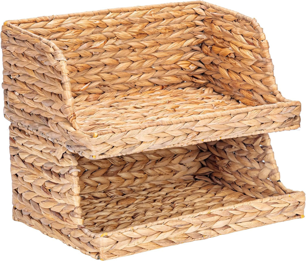 VATIMA Water Hyacinth Storage Baskets (2 Pack)