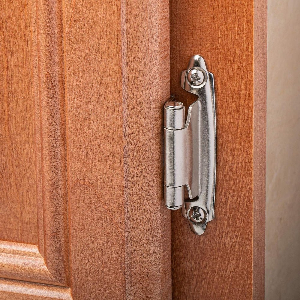 DecoBasics Cabinet Hinges Brushed Nickel for Kitchen Cabinets Doors (25 Pair ...