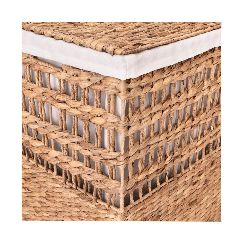 Seville Classics Premium Natural Handwoven Portable Laundry Bin Basket with C...