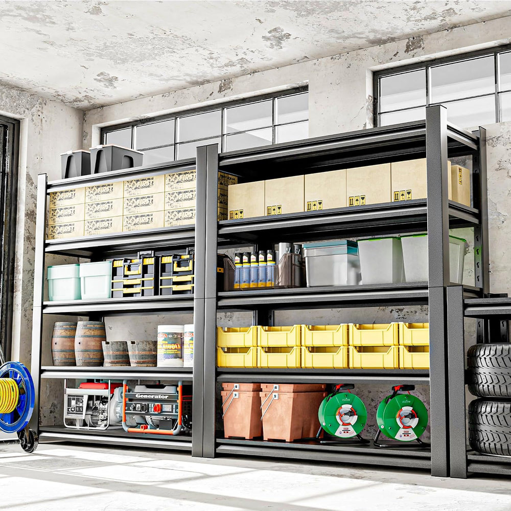 OLLRRACT 5-Tier Garage Shelving, Metal Storage Shelves 2 - Pack