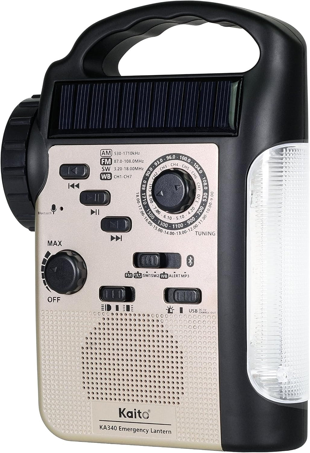 Kaito KA340 Solar Dynamo Hand Crank Rechargeable LED Camping Lantern for Emer...