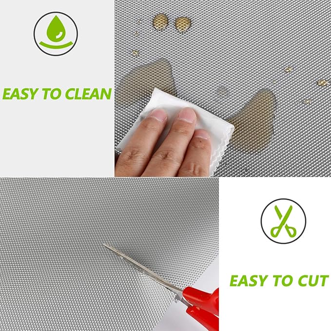 Kitchen Shelf Liner Drawer Liners, Non-Adhesive Refrigerator Liners Waterproof