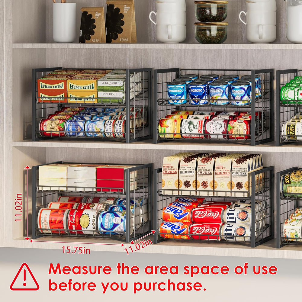X-cosrack 2-Tier Stackable Can Organizer for Pantry, 3 Packs Adjustable Pantr...