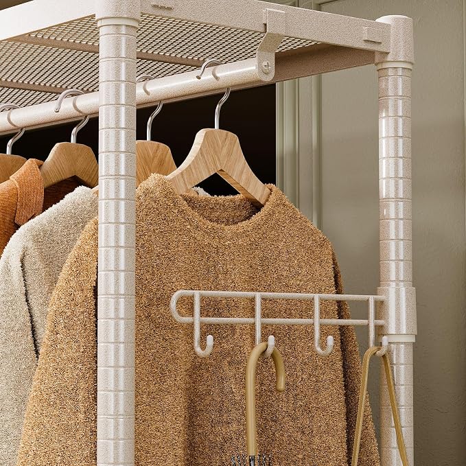 IZEUK Heavy Duty Rolling Garment Rack Wire Clothes Rack