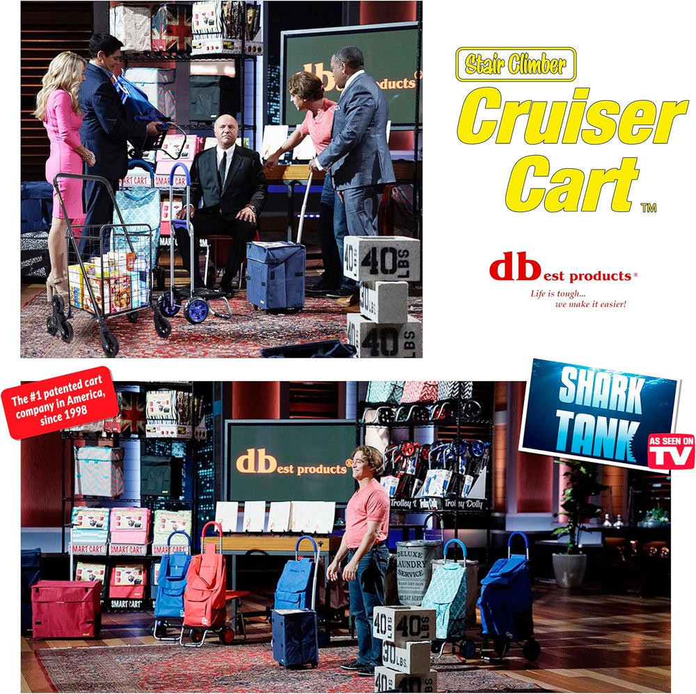 dbest Products Stair Climber Cruiser Cart Shopping Grocery Rolling Folding La...