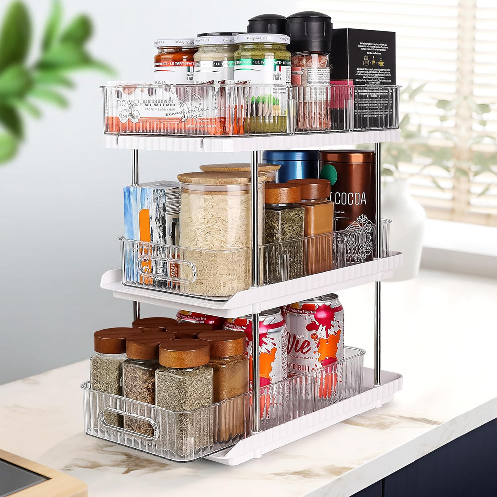 3-Tier Under Sink Organizer – Pull-Out Storage for Kitchen & Bathroom – U...