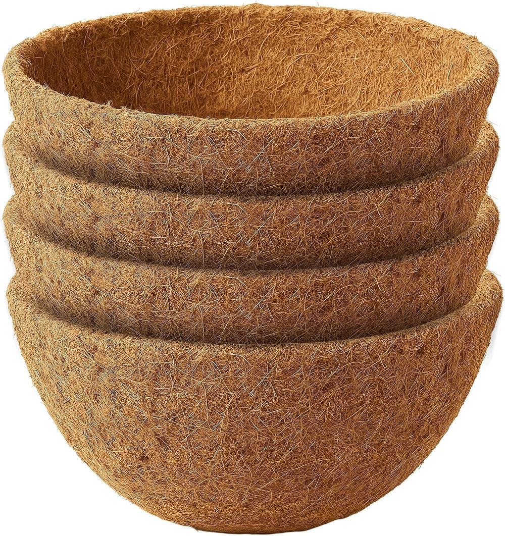 20 Inch Coconut Fiber for Plants, Round Pre-Formed Coco Planter Liner, Thick ...