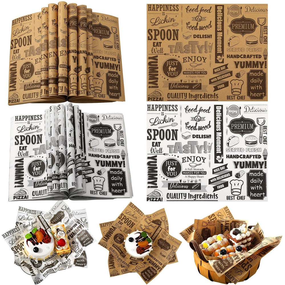 Woanger Deli Wax Paper Sheet Grease Resistant Food Basket Liner, 1000 Pcs
