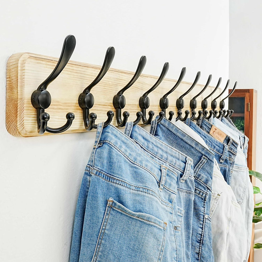 Dseap Coat Rack Wall - Heavy-Duty 38-1/4" Long, with Reinforced 10 Custo...