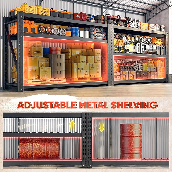 Bepatio 7014LBS Garage Shelving Heavy Duty 67.6W Storage Shelves Adjustable (...
