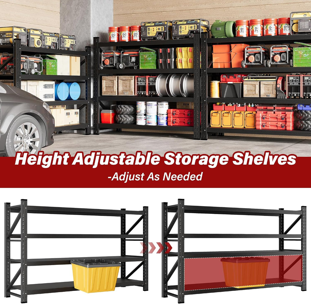 6000LBS Heavy Duty Garage Shelving Units,79" Wide & Deep Storage She...