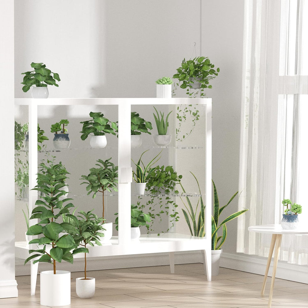 LUVCOSY Acrylic Shelves for IKEA Milsbo Wide Greenhouse Cabinet- 8mm Thick, C...