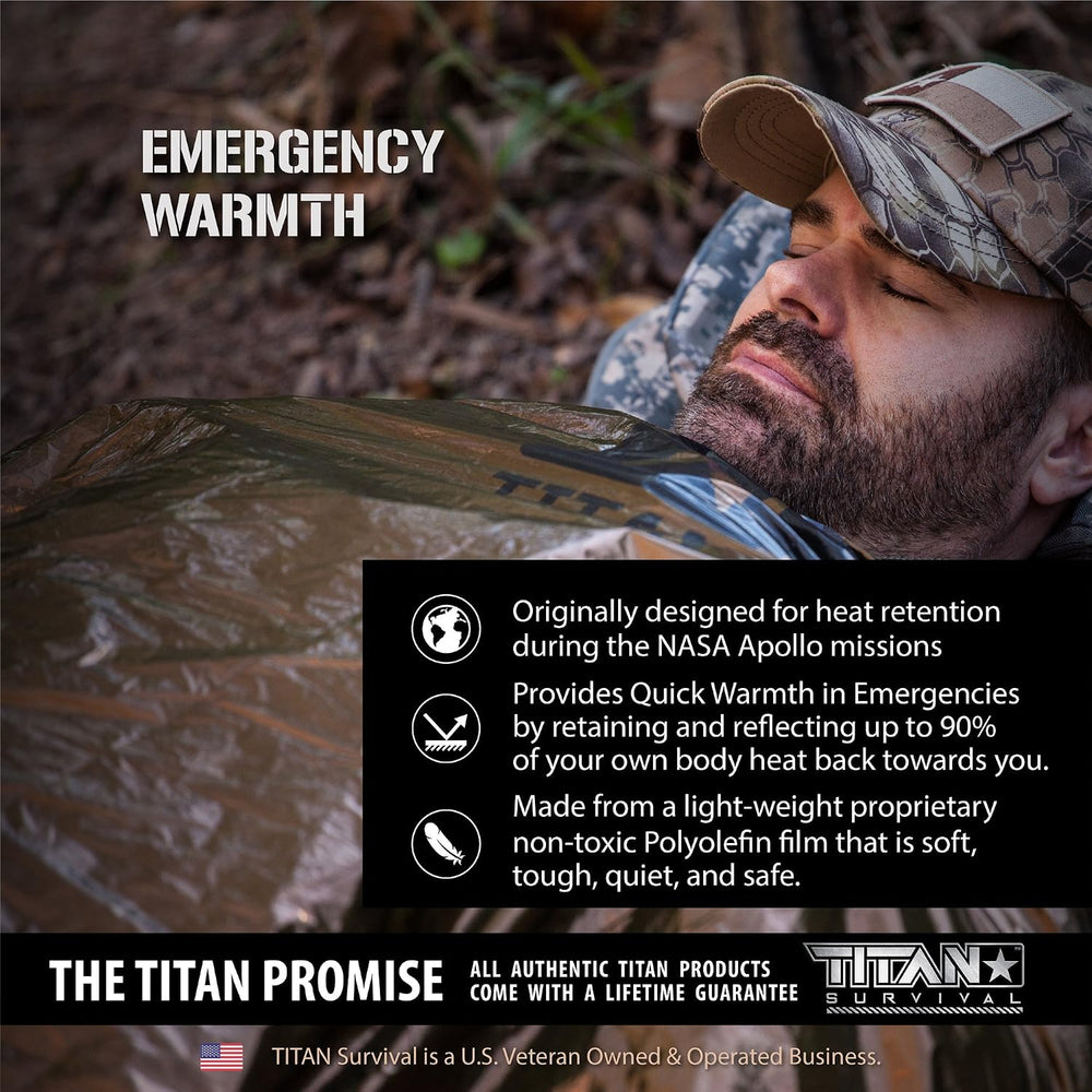 Titan Emergency Sleeping Bag Mylar - 36x78 90% Heat Retention