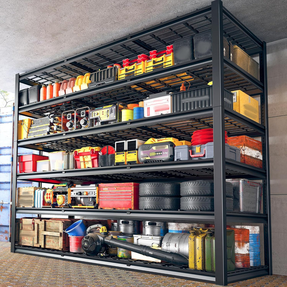 REIBII 60" W Heavy Duty Garage Shelving,6 Tier Metal Shelving Units