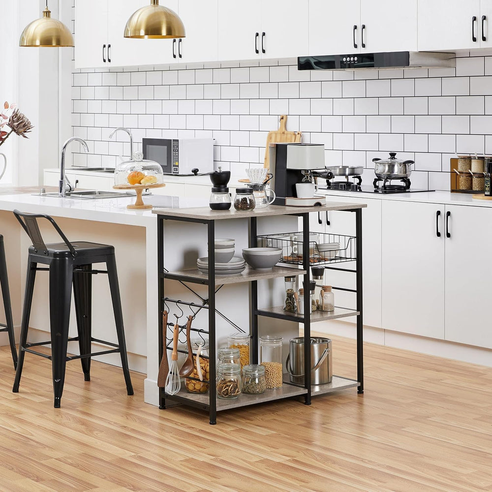 Yaheetech 4-Tier Bakers Rack,Microwave Stand for Coffee Bar,Grey