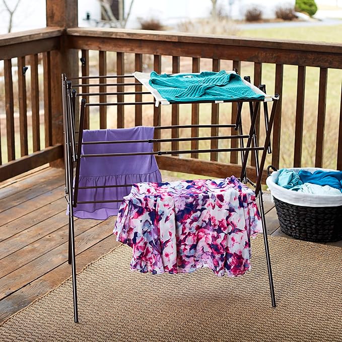 Household Essentials 5175 Collapsible Expandable Metal Clothes Drying Rack