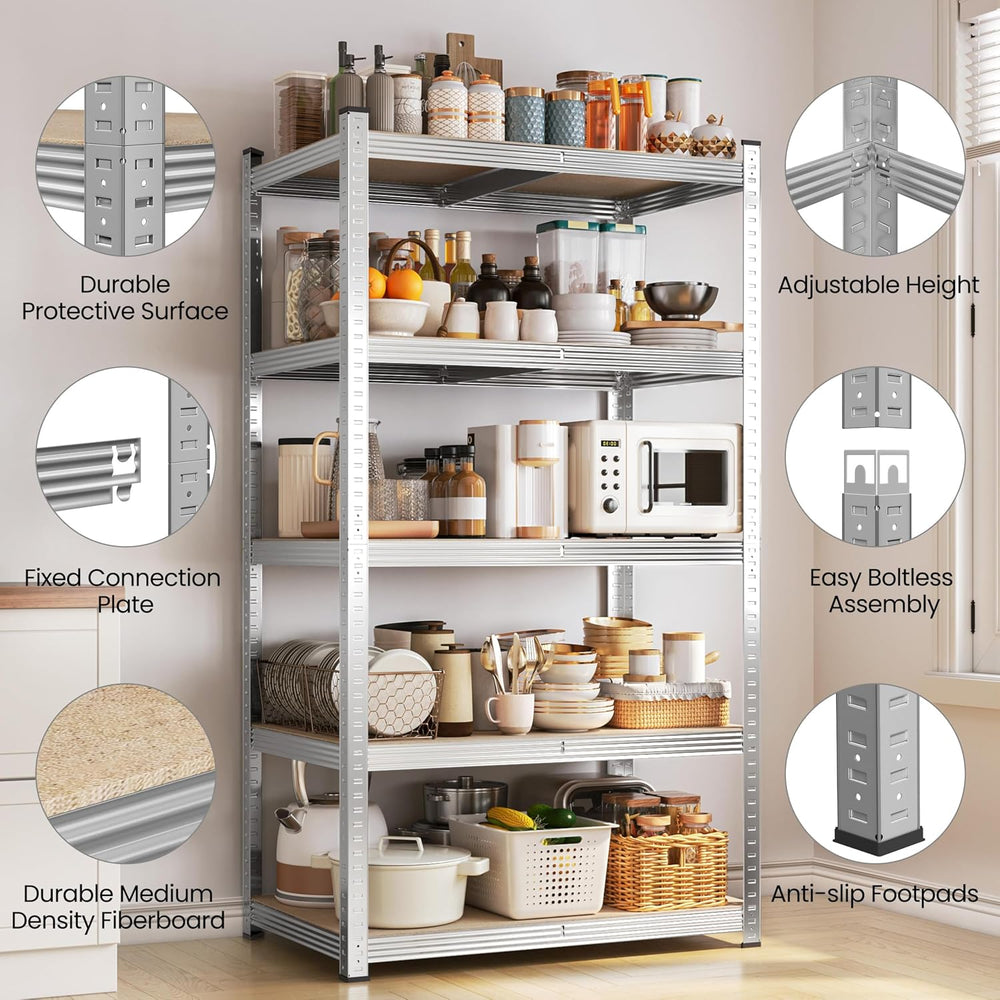 Yaheetech 5-Tier Heavy Duty Storage Shelves 35.5" W x 16" D x 71&qu...