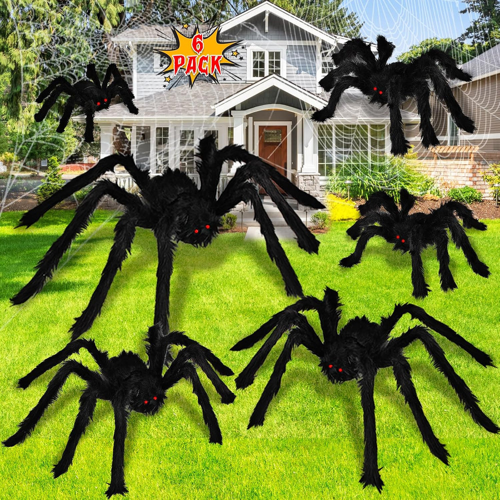 Halloween Decorations Outdoor Large Spiders: 6 Pack Spiders Halloween Decor