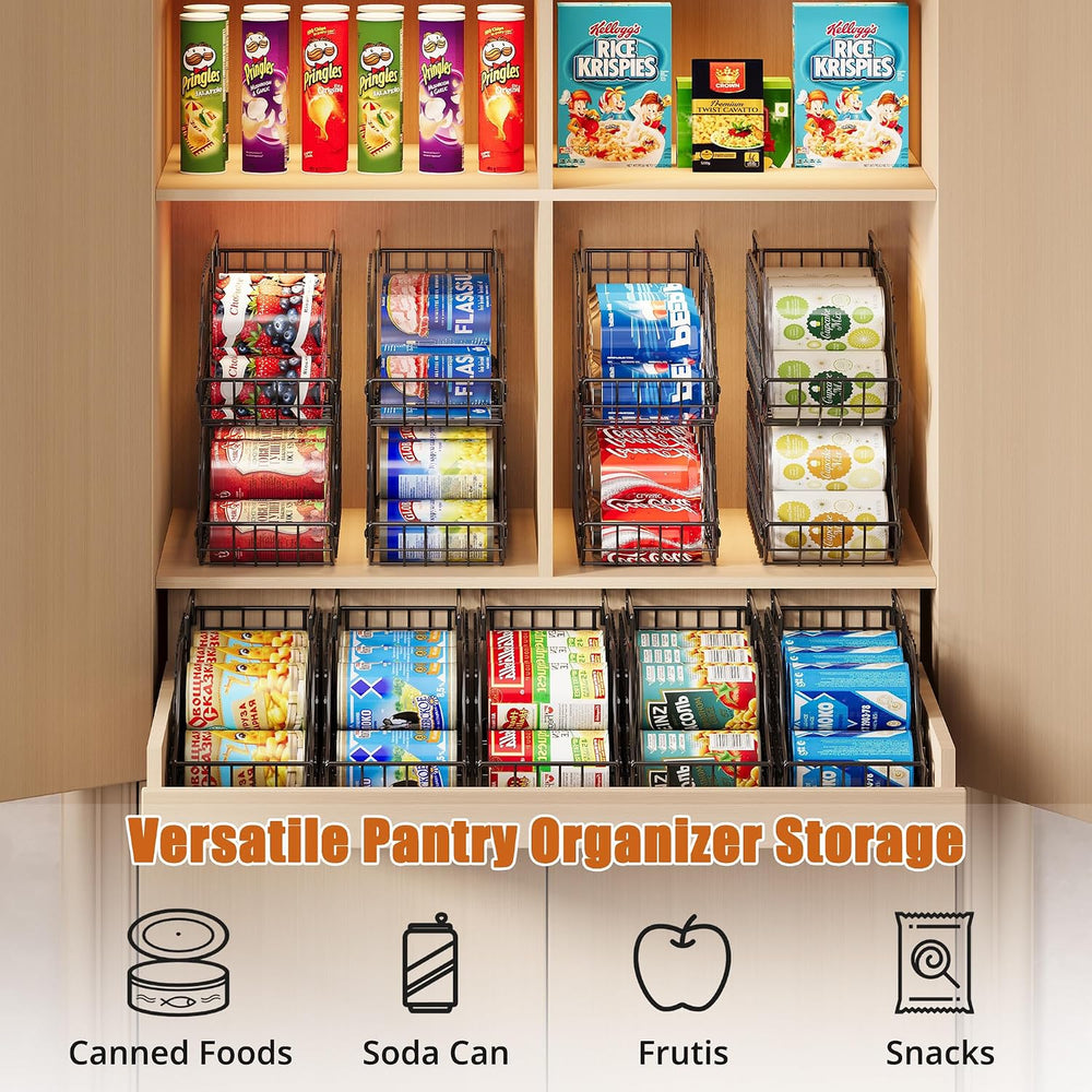 6 Pack Stackable Can Organizer for Pantry Cabinet Food Storage