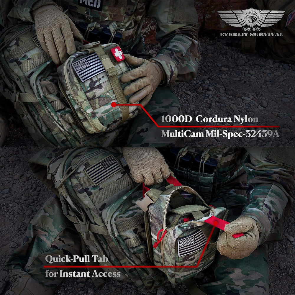 EVERLIT Advanced Trauma Kit, CAT GEN-7 Tourniquet, TCCC Compliant, Mil-Spec N...