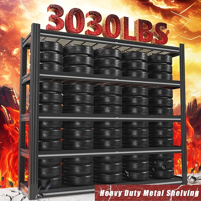 48" W Metal Garage Shelving 5 Tier Storage Shelves Heavy Duty 3030LBS