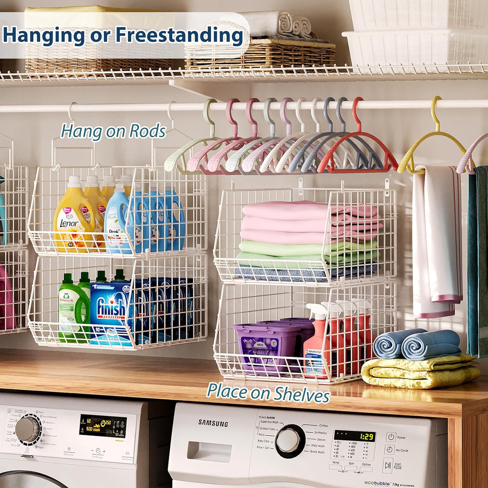 6 Tier Extended Depth Hanging Closet Organizer, Closet Storage Hanging Shelve...