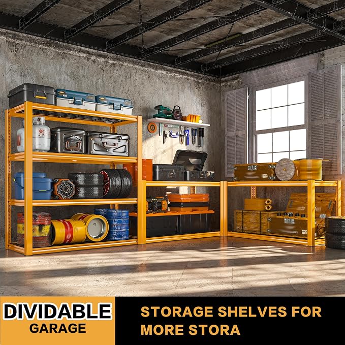 REIBII 40" W Garage Shelving 2240 LBS Storage Shelves Heavy Duty Metal S...