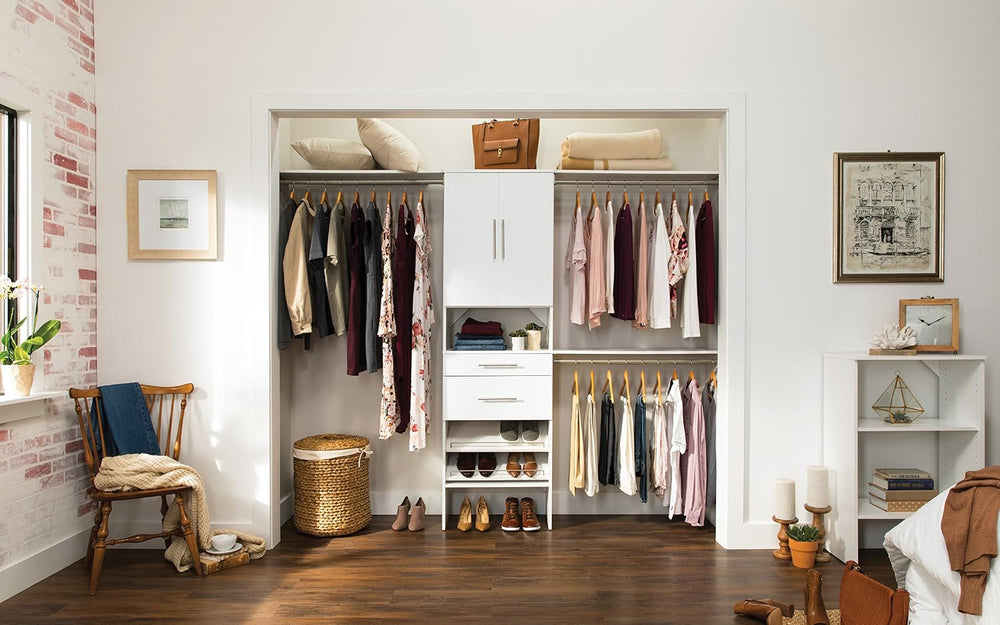 ClosetMaid SuiteSymphony Wood Closet Organizer System, 25-Inch Starter Kit wi...