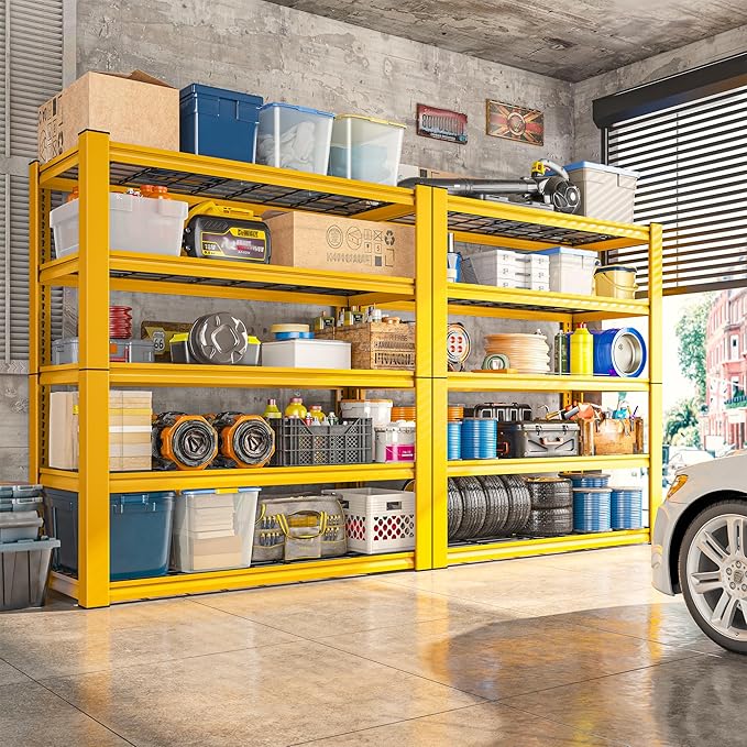 REIBII 72''H Garage Shelving 3010 LBS Storage Shelves Adjustable Meta...