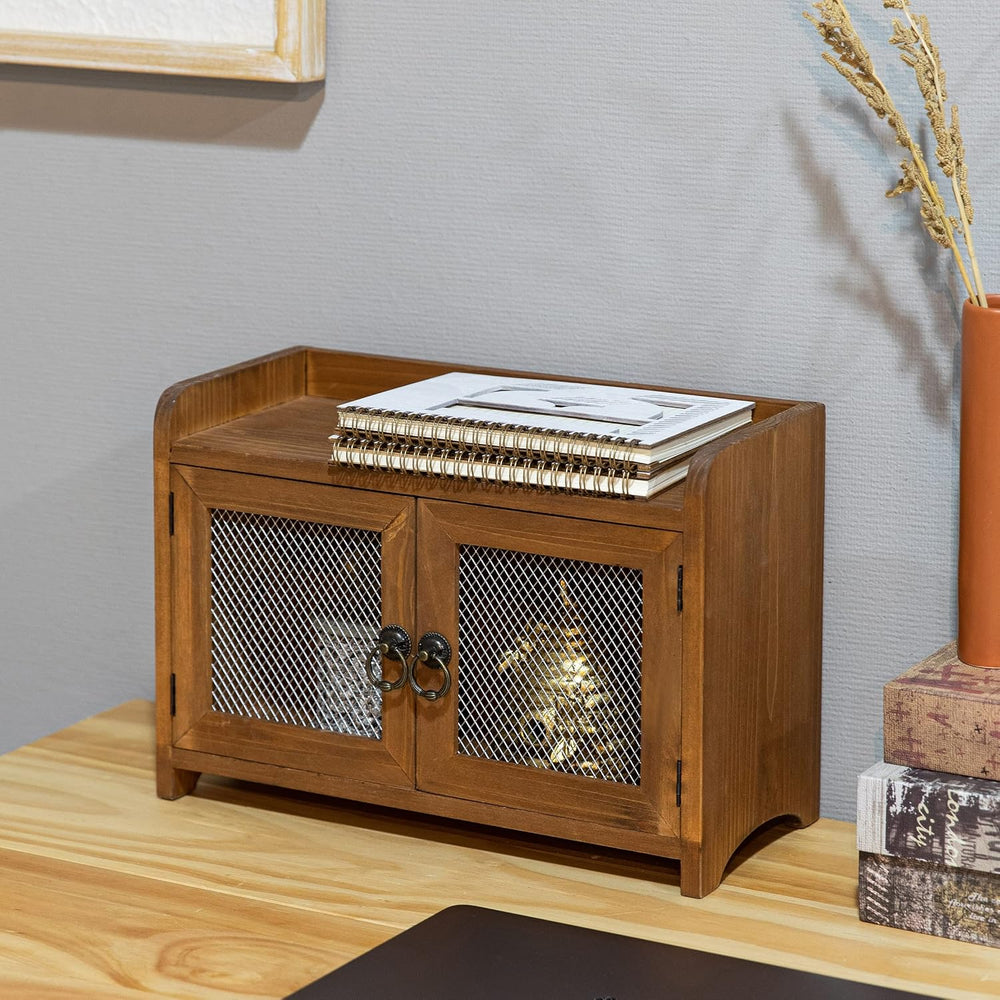 COLLECTIVE HOME - Storage Cabinet, Mini Countertop Cabinet, Wood Organizer fo...