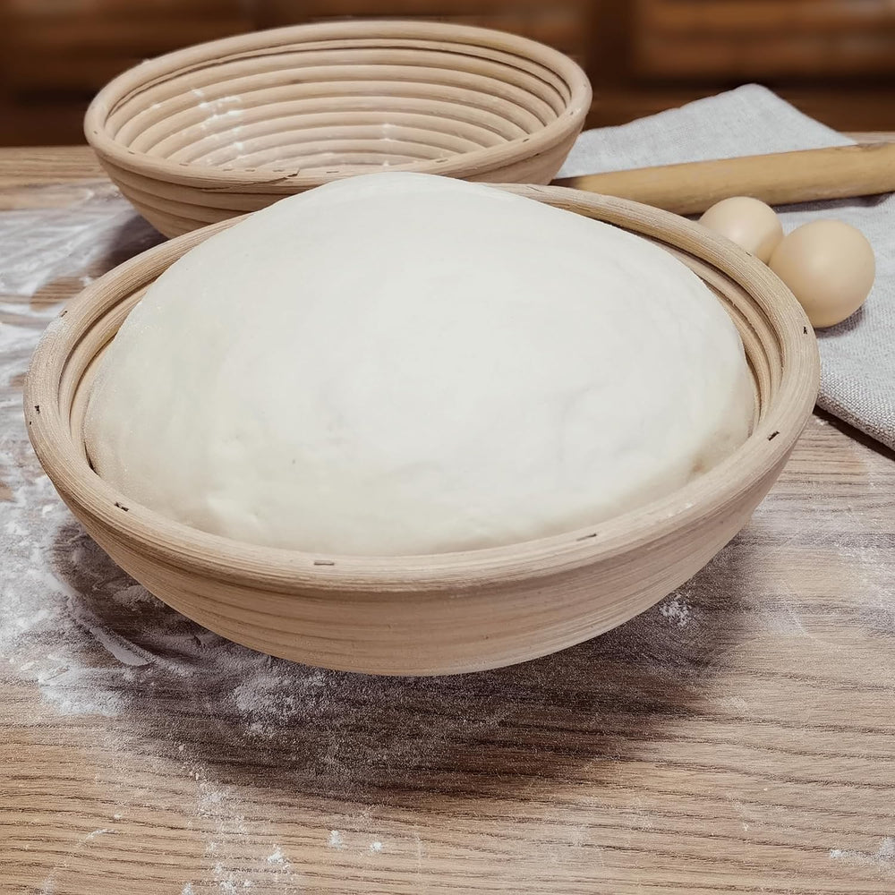 Banneton Bread Proofing Basket set of 3, 9.8 Inch Round Sourdough Proofing Ba...