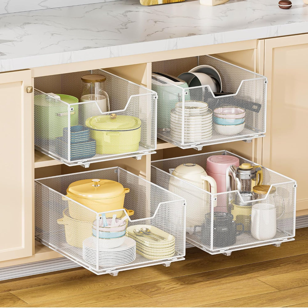 2 Pack Pull out Cabinet Organizer,Slide out Pantry Shelves Drawer Storage